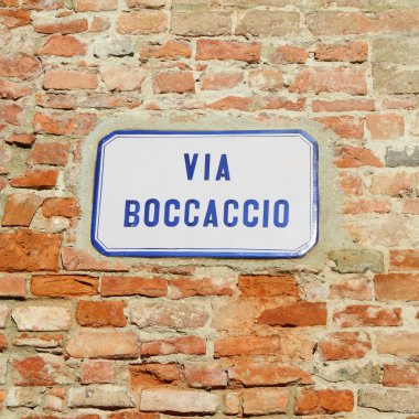 Street sign : Via Boccaccio clipart