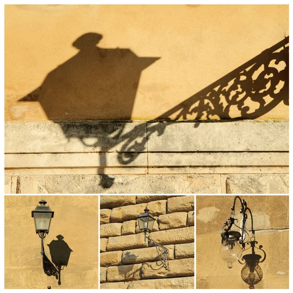 Antique street lamps collage — Stock Photo, Image
