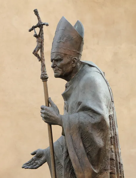 Estátua do Papa João Paulo II por Zemla (Beato João Paulo ou Jo Fotografia De Stock