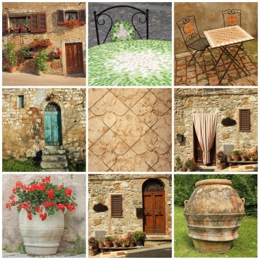 Tuscan yaşam tarzı kolaj, İtalya, Avrupa