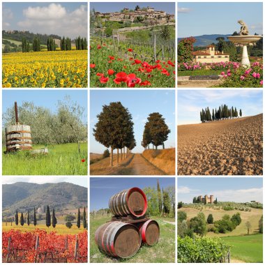 Poster tuscan sahne, İtalya, Avrupa'nın muhteşem güzelliği ile