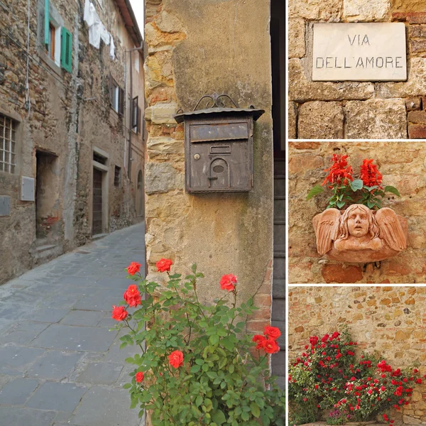 Romantiska abstrakt gatan collage, Italien, Europa — Stockfoto