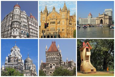 mumbai şehir (eski adıyla bombay) Indi yerler ile kolaj