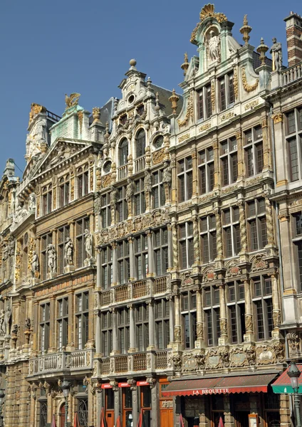 Guildhalls na Grand Place, Bruxelas, Bélgica, UNESCO World H — Fotografia de Stock