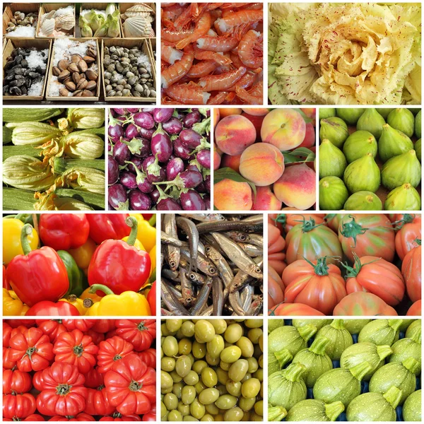 Mediterrane dieet collage — Stockfoto
