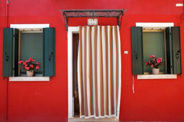 renkli ön kapıdan eve burano Adası, venezia,
