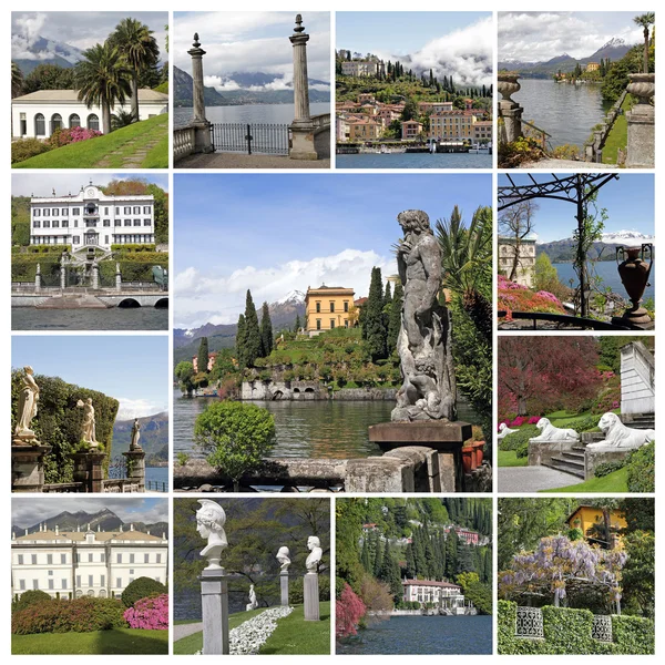 Villas históricas en el lago Como - collage — Foto de Stock