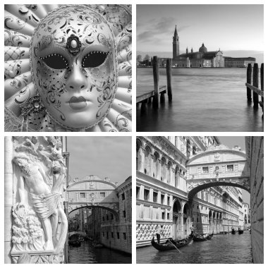 Landmarks of Venice collage clipart