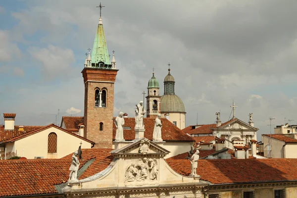 View of Vicenza old town from the roof of the Basilica Palladian — Stockfoto