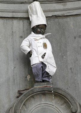 BRUSSELS - APRIL 30 Manneken Pis - famous Brussels landmark on clipart