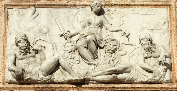 Relief representing Venice as Justice from the Loggetta by Jacop — Stock Image Relief representing Venice as Justice from the Loggetta by Jacop Royalty Free Stock Images