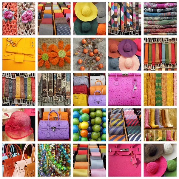 Collection of images with women and men accessories — Stock Photo, Image