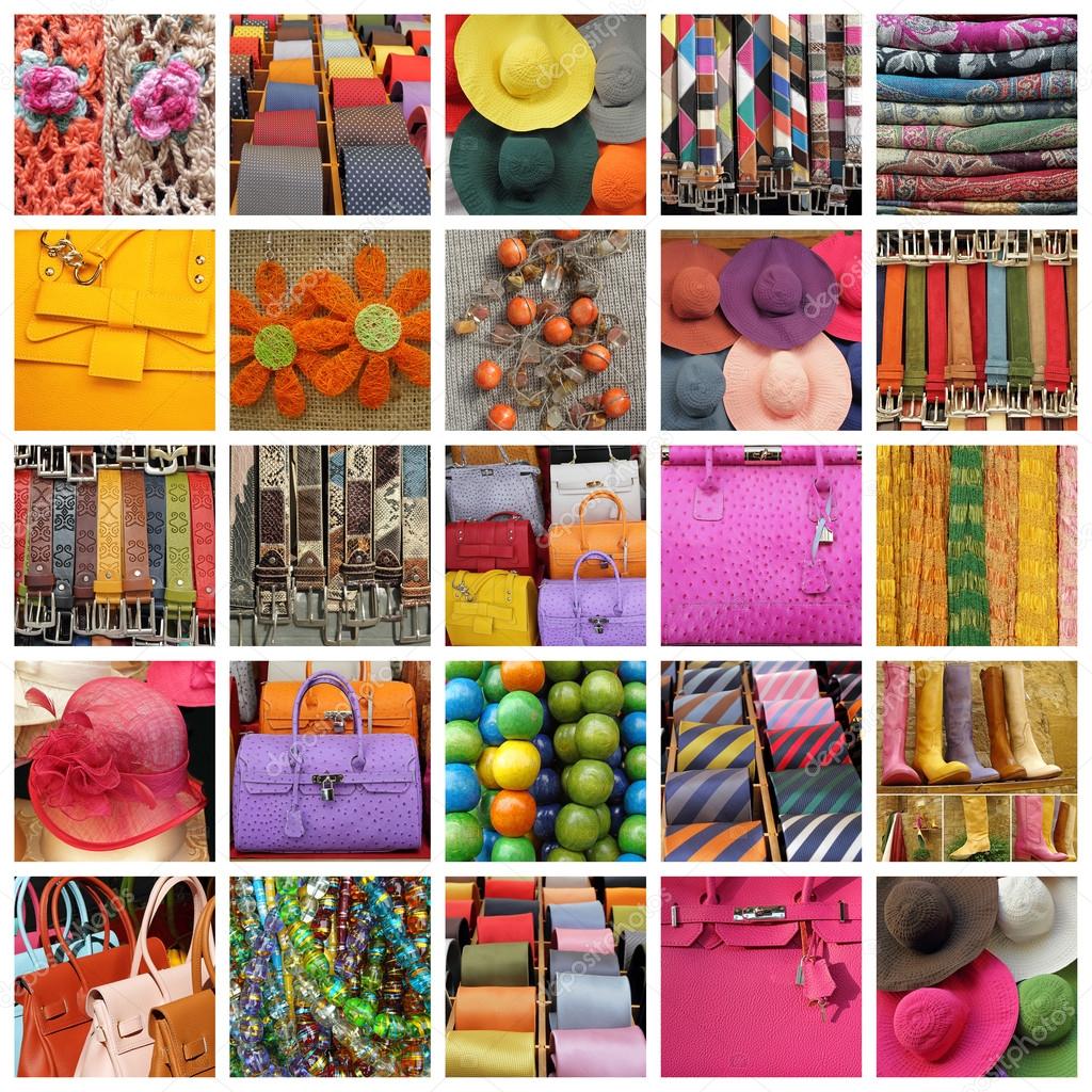 collection of images with women and men accessories