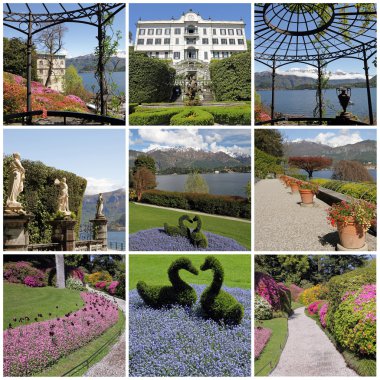 Historic Villa Carlotta on lake Como ( Lago di Como , also knows clipart
