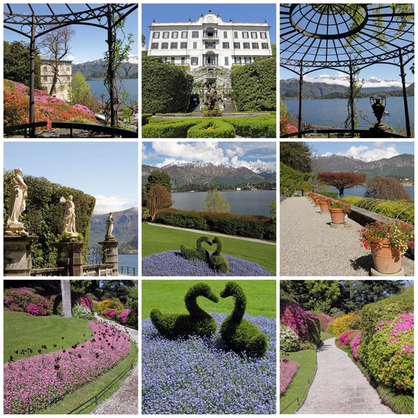 Histórica Villa Carlotta en el lago de Como (Lago di Como, también sabe — Foto de Stock