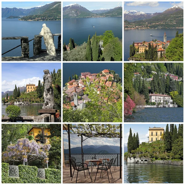 Collection of images from Varenna - beautiful small town on — Stock Photo, Image