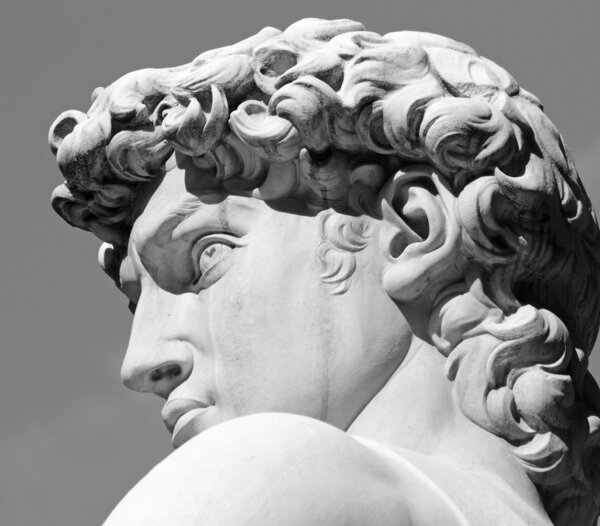 Head of David sculpture by Michelangelo
