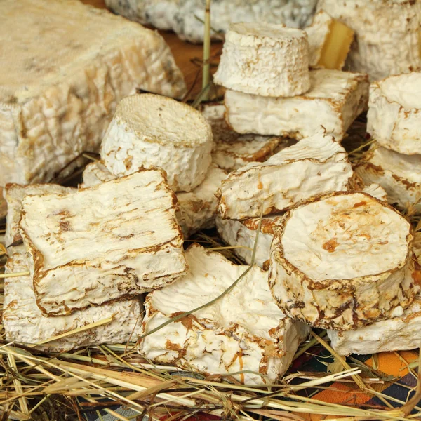 Queijo tradicional no mercado dos agricultores da Toscana — Fotografia de Stock