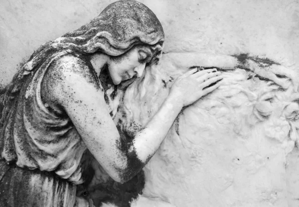 Relief with sleeping angel on cemetery — Stock Photo, Image