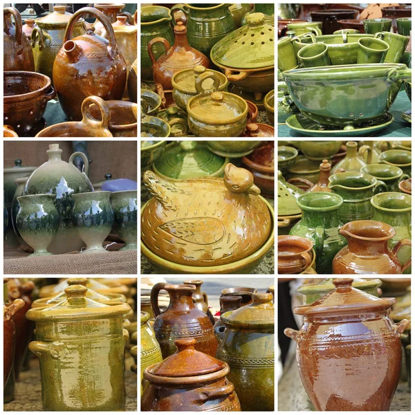 Sammlung glasierter Keramik — Stockfoto