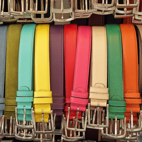 Colorful leather belts — Stock Photo, Image