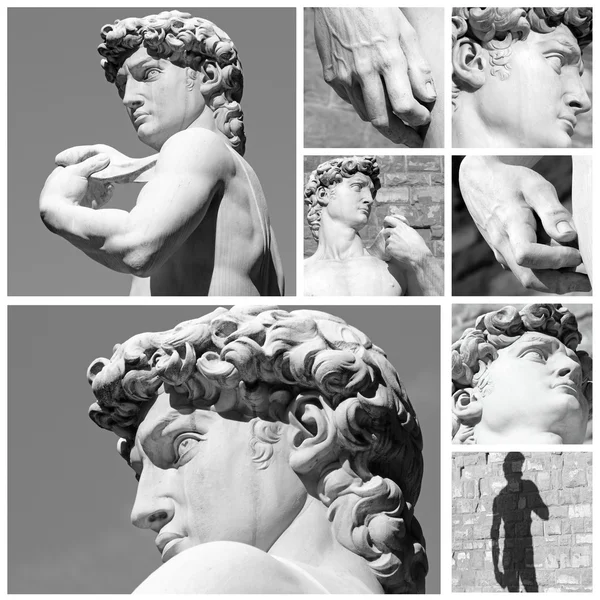 Michelangelo's David art composition — Stock Photo, Image