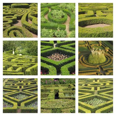 Geometric italian gardens clipart