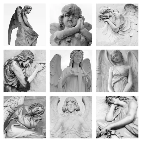 Cmentarz anielski rzeźby — Zdjęcie stockowe