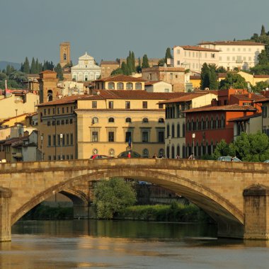Arno river with bridge Ponte alla Carraia and Villa Bardini clipart