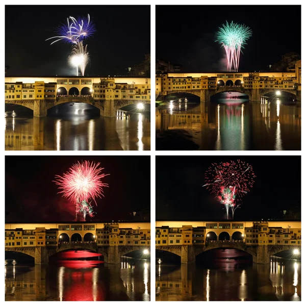 Group of images with fireworks — Stock Photo, Image