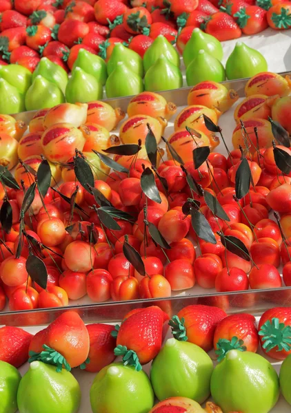 Marzipan confectionery in fruit shapes — Stock Photo, Image