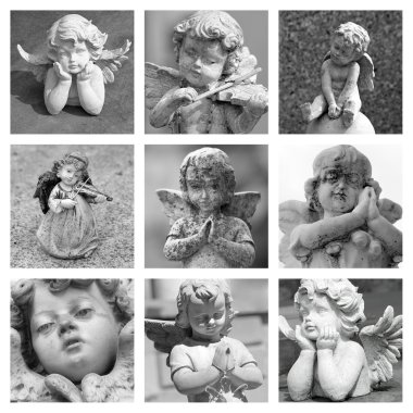 angelic figurines collage clipart