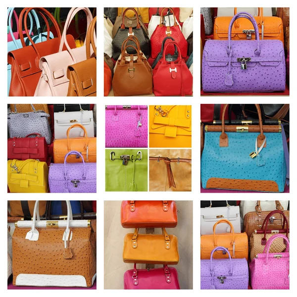 Colorful leather handbags — Stock Photo, Image