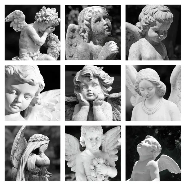Kyrkogården änglalika figuriner — Stockfoto