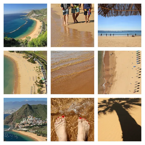 Berömda stranden collage — Stockfoto