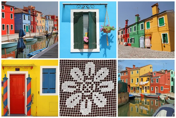 Colorful landscape of Burano village — Stock Photo, Image