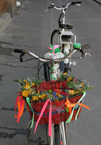 Bicicleta con cesta — Foto de Stock
