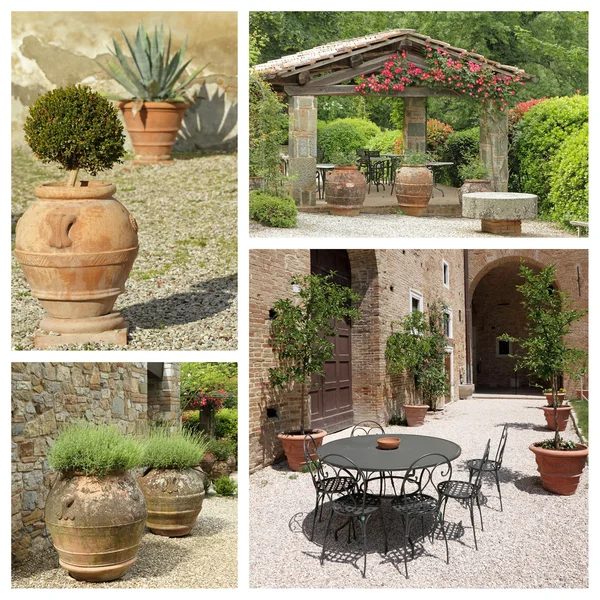 Tuscan backyards — Stock Image Tuscan backyards Royalty Free Stock Photos