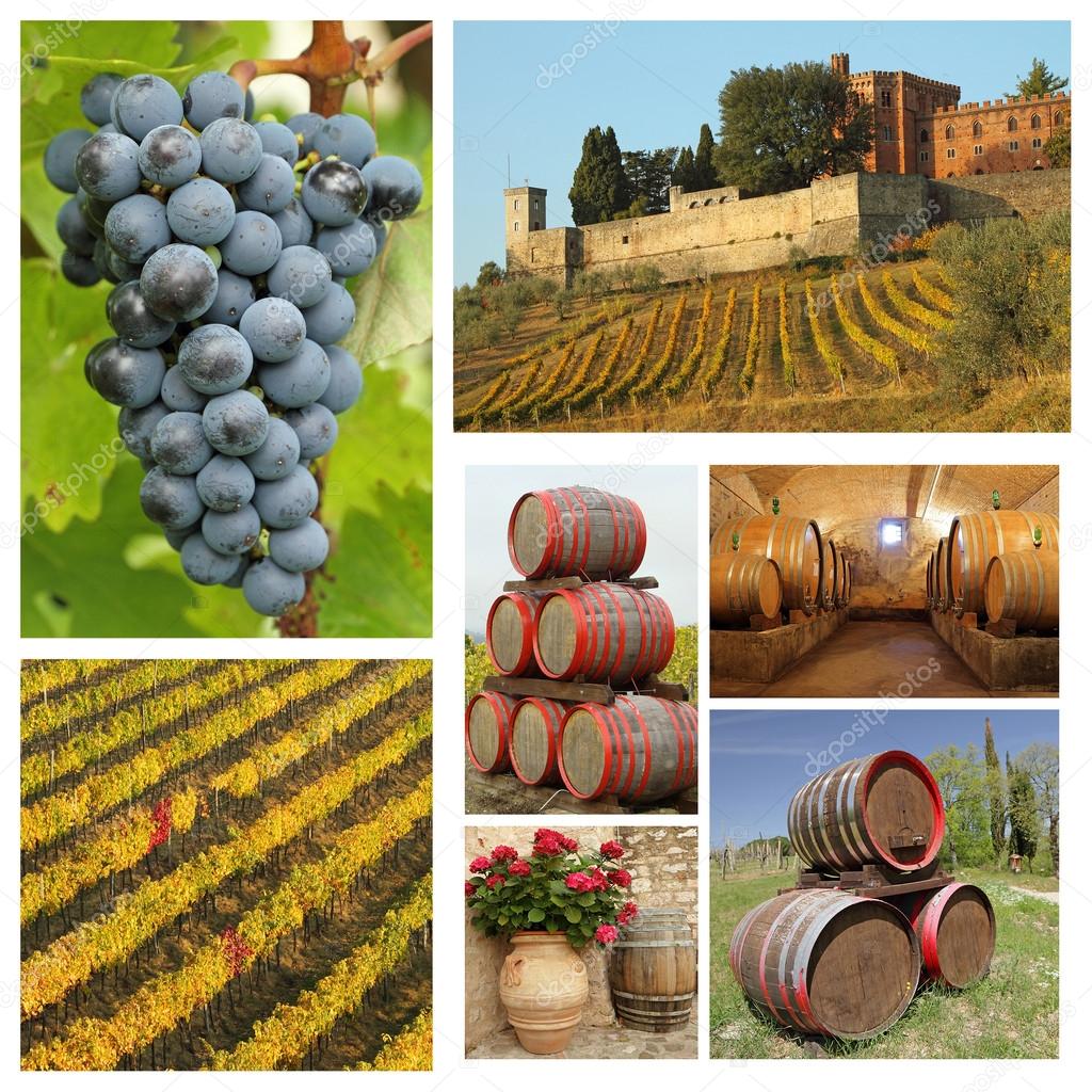 Wine tradition collage