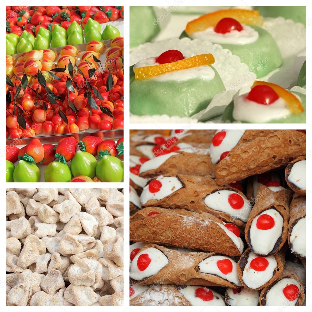 Sicilian sweets collage
