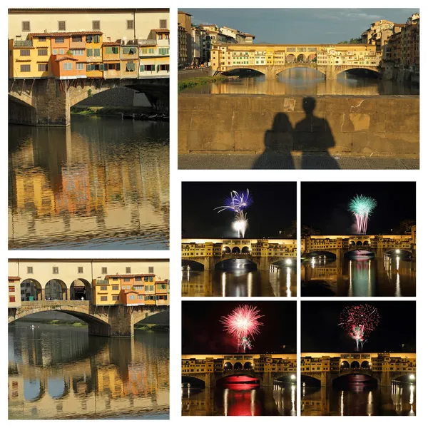 Colagem com imagens de Ponte Vecchio — Fotografia de Stock