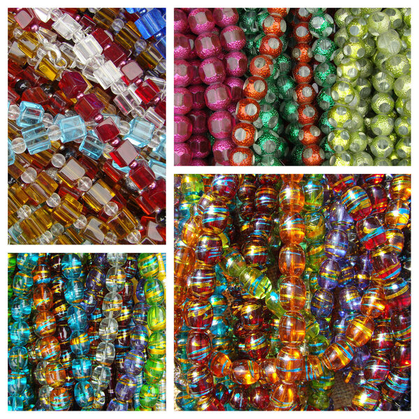 Glass bead-work necklaces