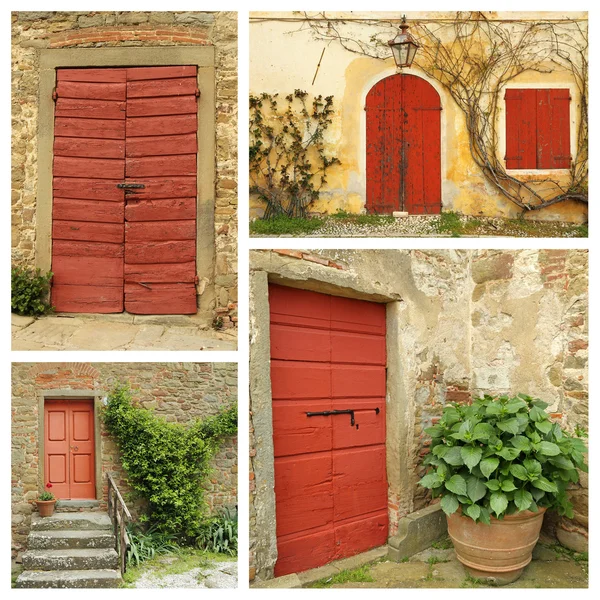 Porte di campagna rosse — Foto Stock