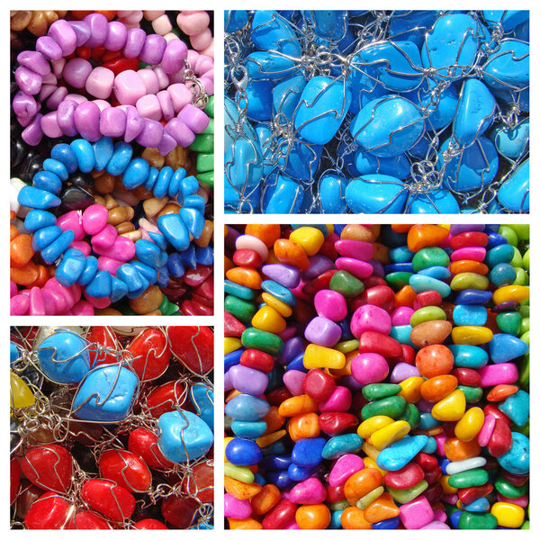 colorful semi-precious stones bijou pattern