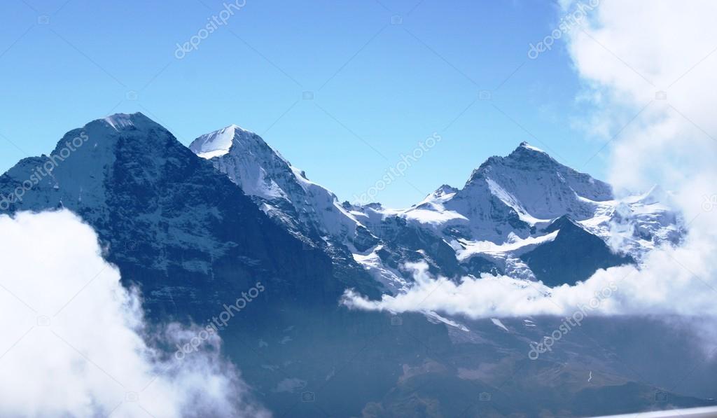 Mountains of Jungfrau Region in Switzerland