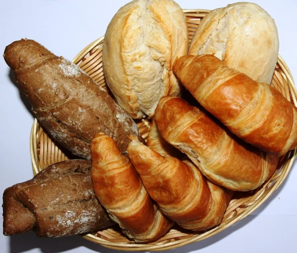 Bread basket for breakfast — Stock Photo, Image