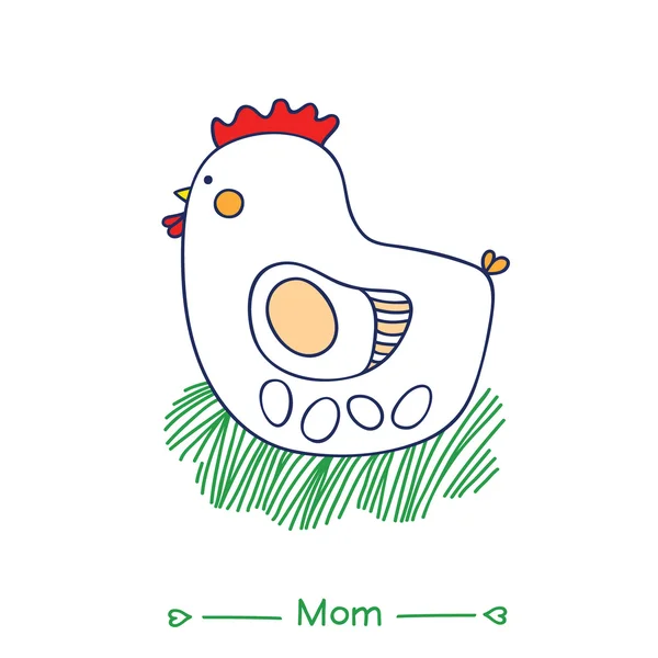 Mama kura — Wektor stockowy