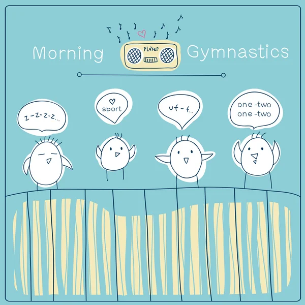 Gymnastique matinale — Image vectorielle