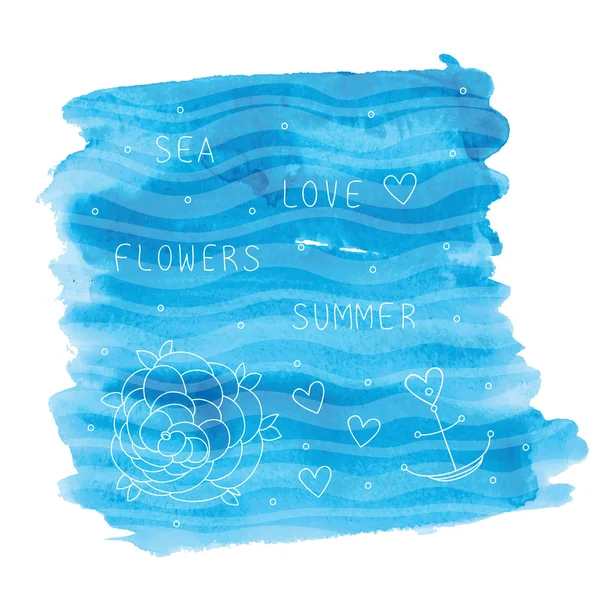 夏天海的抽象插图 — 图库矢量图片