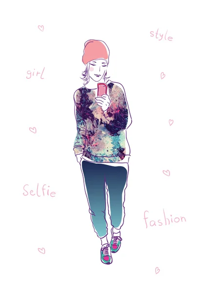 Selfie. — Vector de stock